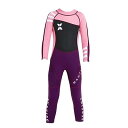 HIUGO 2.5mm 子供ウェットスーツ 男女兼用 キッズ ウェットスーツ 子供用 水着 男の子 女の子 スイムウェア 防寒保温 上下一体 ワンピース (長袖ピンク, 2XL)