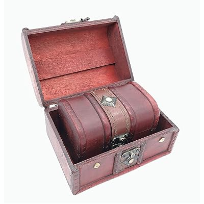 アンティーク調 宝箱 木製ボックス ケース 木箱 海賊宝箱 収納箱 小物入れ アクセサリー入れ 宝物入れ インテリア 雑貨 大小2個セット [3]