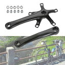 自転車クランク 自転車クランクアームセット BCD130mm クランクシングル 170mm 5個ネジ付き クランクセット 自転車クランクアームブラック クランクセット アルミクランク シングルスピード ロードバイク マウンテンバイク シルバー