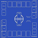 フルサイズ プレイマット カードゲーム ラバー プレイマット 2人用 滑り止め 収納バッグ き 60×60cm (2mm 青い)