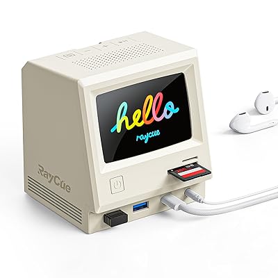 ドッキングステーション Retro 300SE 【13 in 1】搭載ディスプレイ/デジタル時計/フォトフレーム、4K@60Hz HDMI 3画面モード 20W電源アダプター 10Gbps/USB ポート/RJ45 /オーディオジャック WIN PC