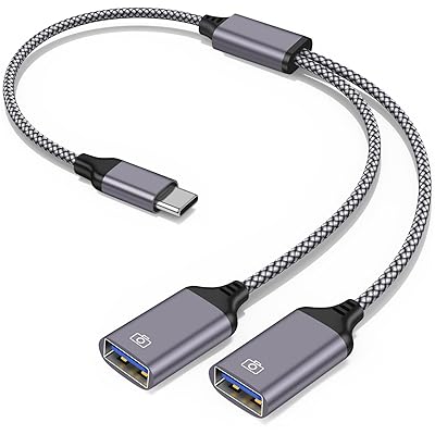 USB C 変換 アダプタ 2 in 1 Typeタイプ Cオスから2 USB A 2.0 メスOTG ケーブル タイプC 変換コネクター Dell XPS、i-Phone 15 Pro/Max/Galaxy S20 / S20 + /Note10、 USB C 変換 アダプタ 2 in 1 Typeタイプ Cオスから2 USB A 2.0 メスOTG ケーブル タイプC 変換コネクター Dell XPS、i-Phone 15 Pro/Max/Galaxy S20 / S20 + /Note10、