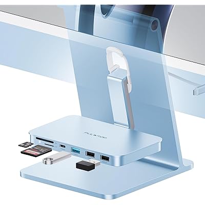 6 in 1 USB C ハブ iMac 24インチ 2021/2023用 iMac アクセサリー フック式 USB C ハブ 3.2 Hub 1 x US..