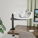 猫用ベッド デスク用 高さのあるキャットハウス オーバーデスク 子猫をそばに 仕事スペースをきれに 猫用ボックス ペットクッション付き (ストレートロッド)(4)