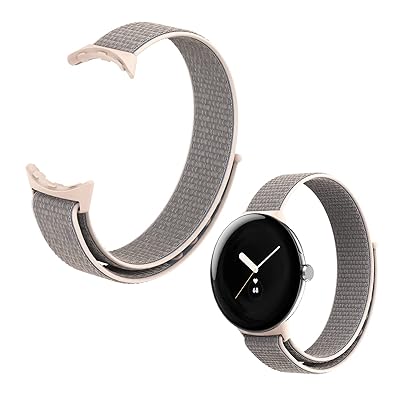 Google Pixel Watch 用 バンド ナイロン製 編みバンド マジックテープ ピクセルウォッチ 交換バンド 調整可能 通気性 速乾性 伸縮性 弾性 最新型 替えベルト グーグル スマートウォッチ G1 スポーツ 換え ストラップ ピンク