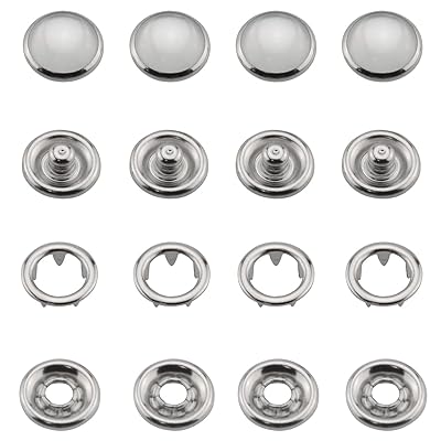 30セット 10mm ホワイトパール スナップボタン メタルリングスナップ ポッパー スタッド スナ