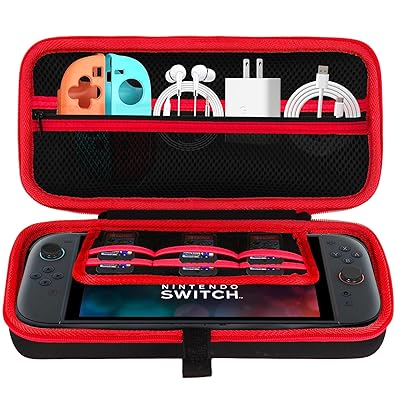 収納ケースと互換性のある任天堂Nintendo Switch 2ゲーム機 (ブラックレッド ケース)