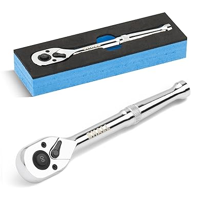 90歯ラチェットハンドル ラチェットレンチ ソケットレンチ 差込角6.35mm(1/4")