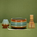 抹茶セット、茶道4点セット、抹茶茶碗、抹茶泡立て器スタンド、抹茶竹スコップ (茶杓)、伝統的な竹製茶筅 (茶筌) 茶道初心者への贈り物