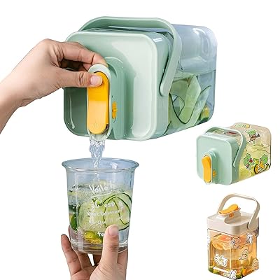麦茶ポット ドリンクサーバー ピッチャー お茶ポット 横置き 2.3L 大容量 耐熱 漏れない 冷水筒 プラスチック 蓋付き 広口 洗いやすい 冷蔵庫対応 アウトドア 持ち運び便利 (グリーン, 2.3L) 麦茶ポット ドリンクサーバー ピッチャー お茶ポット 横置き 2.3L 大容量 耐熱 漏れない 冷水筒 プラスチック 蓋付き 広口 洗いやすい 冷蔵庫対応 アウトドア 持ち運び便利 (グリーン, 2.3L)