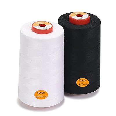 5000M巻/4個セット ロックミシン糸 60番 ミシン用糸 ポリエステル糸 キルティング糸 手縫い糸 手芸裁縫糸 40S/2 (Tex27) セルガー、オーバーロック、キルティング、ピーシング、ミシン縫製用- 1白+1黒 5000M巻/4個セット ロックミシン糸 60番 ミシン用糸 ポリエステル糸 キルティング糸 手縫い糸 手芸裁縫糸 40S/2 (Tex27) セルガー、オーバーロック、キルティング、ピーシング、ミシン縫製用- 1白+1黒