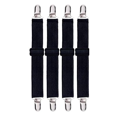 ベッドシーツ ズレ防止クリップ 幅3cm 幅を加える 調節可能 4本セット 滑り止め ゴムバンド