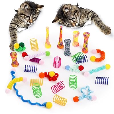 42個セット 猫 おもちゃスプリング チューブ ばねおもちゃ 猫のおもちゃ バネ チューブ スト