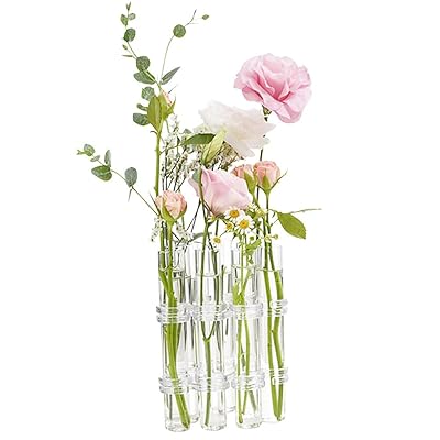 moin moin フラワーベース フラスコ 試験管 (直径2.5cm×高15cm) 花瓶 クリア リンクチューブ ベース おしゃれ 観葉植物 花 水耕栽培 植...