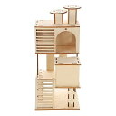 ドワーフ ハムスター ハウス 木製 トンネル 小屋 マウス おもちゃ 木製 城 小動物 運動場 おもちゃ ペット ケージチンチラ ハムスター(4)