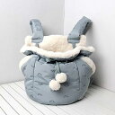 猫バッグ スリング 抱っこ紐 お出かけ抱っこ バッグ ペット 小 飛び出し防止用ストラップ付 裏起毛 ふわふわ 冬防寒 5kgまで対応 (ブルー)