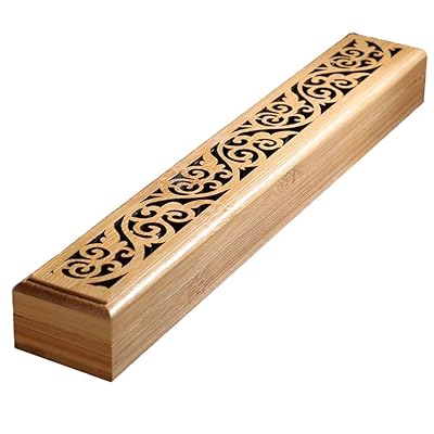 お香立て 横置き香炉 線香立て 香炉 線香皿 木製香炉 天然竹製 不燃シート付 携帯用 ふた マ