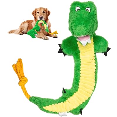 犬 おもちゃ 頑丈 音の出る 犬 ぬいぐるみ 小型犬 中型犬 大型犬用 (ワニ)