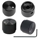 4個入れ ノブキャップ(20mm × 15.5mm )コントロール ポテンショメータノブ ロータリー電子制御ポテンショメータノブ アルミ合金 軸穴径 6mm ボリュームコントロールノブ スイッチノブ ギターノブ つまみ 取っ手 ブラック