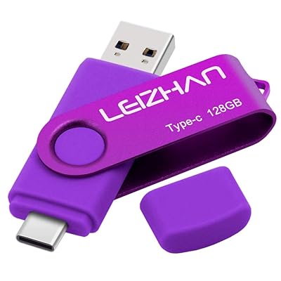 128メモリ TYPE-C USB メモリー usb-c タイプc フラッシュドライブ 回転式 人気 USB 高速転送 OTG 3.0携帯電話 コンピューター用 容量不足解消 マイクロペンドライブ 大容量 Uスティック (128GB, 紫)