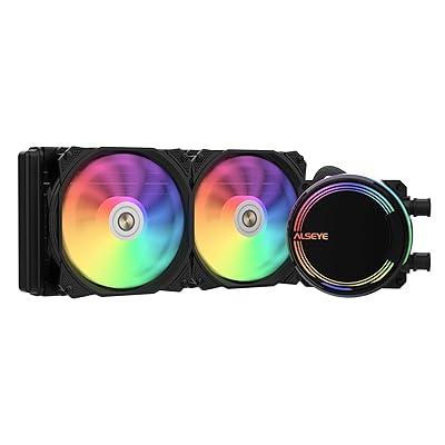 簡易水冷CPUクーラー M240、2つの120mmMaxシリーズPWMファン、搭載240mmラジエーターARGB AIOリキッドCPUクーラー、Intel LGA1700/ 1200/ 115X/ 2011/ 2066/ 1366およびAMDをサポー