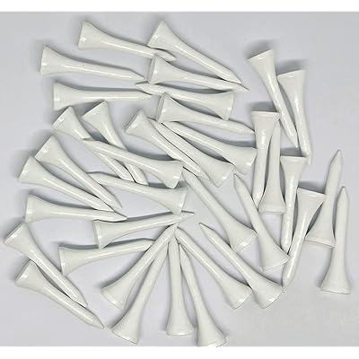 60本ゴルフ ティー ショートティー白樺ウッドティー ショート プロスリムショート 42mm，耐久性があり、摩擦とサイドスピンを低減します (白 ・ 60本)