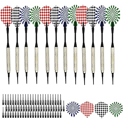 ダーツ 矢 12本 14g ハウスダーツ ソフトダーツセット 初心者・初中級 者向け 入門用 練習用 入門級家..