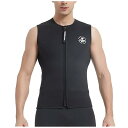 ウェットスーツ 3mm ウェットベスト 保温インナー 裏起毛 フロントジッパー ノースリーブ ウェットインナー 男女兼用 108(黒,S)