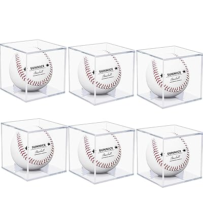 サインボールケース 野球ボールケース 6個セット UVカット アクリル製 ディスプレイケース 野球 劣化、変色を防止する 保護 展示 コレクションケース 記念グッズ 野球グッズ 硬式/軟球野球ボール対応