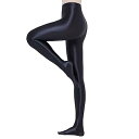 オイルは光沢があります。スリップフィットネスパンツ女性の弾力性のあるナイロンの光沢が光るカラーのエアロビクスパンツです (ダークグレー, XL)
