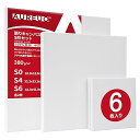 張りキャンバス セット マルチサイズ 6枚入 S0,S4,S6 (各2枚) 中目 100%コットン 初心者 絵画用具 芸術絵創作 現代油絵 美術装飾 水彩画・油絵画・アクリル兼用(3)