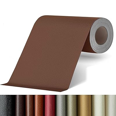 合皮補修シート 強い粘着力 長さ150cm*幅30cm 大判 ソファー補修テープ 防水 耐摩耗性 レザーシール バイクシート・車のシート・椅子・家具革補修 (ブラウン)