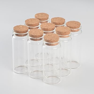出品する 12個65ML軟木栓ガラス瓶 透明中性ガラス。 空き瓶 収納ツール 異なるサイズ内装DIYギフトに適しています,同時にお気に入りのものを保存することも...