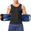 サウナシャツ 運動着 ウォーキングウェア メンズ ジムウェア サウナスーツ メンズ ランニングベスト ウエストシェイパー(ブラック ネイビー, M)