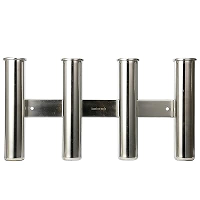 Amarine-made 釣りロッドホルダー ステンレス製 3連 4連 釣り竿スタンド 竿立て ボート用品 (4連)
