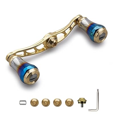 V2.0 90mm/105mm/115mm ベイト リール ハンドル シマノ(shimano) ダイワ(daiwa) アブガルシア(abu) 通用 ベイトリール 用 航空アルミ製 Aurora Series (V2.0-90mm - ゴールド) (0
