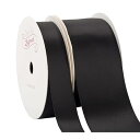 ブラック ダブルフェイス サテンリボン 2巻セット - 合計18メートル (16mm幅、38mm幅 x 9M) - 手芸、ギフトラッピング、ウェディングに最適(3)