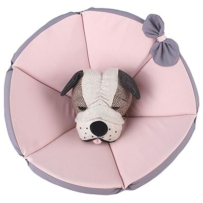 エリザベスカラー 犬用 猫用 特大 軽量 布製 柔らかい 防水 耐久性 傷口保護 傷舐め防止 引っ掻き防止 調節可能 小型中型の大型犬猫に適しています (M, ピンク)