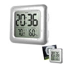 Lakumai防水時計温湿度計 デジタル BALDR 防水LCD大液晶画面 シャワー デジタル 液晶 吸盤 壁掛け 置き時計 お風呂 湿度計室内 時間表示 バス...