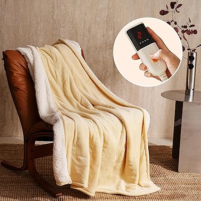 電気掛・敷毛布 -180×130cm 電気ブランケット 6段階温度調整＆10時間タイマー設定機能 自動オフ 速暖 ..