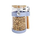 KKC コーヒー豆 保存容器 400g 密閉 ガラス コーヒー キャニスター スプーン付き ガラス 珈琲豆 入れ物 密閉容器 1200ML(3)