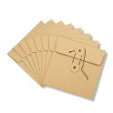 CD クラフト紙製 坪量:250g/m2 紙ジャケット ハトメ紐付き サイズ:13x13cm (10枚セット) ブラウン