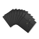 CD クラフト紙製 坪量:250g/m2 紙ジャケット ハトメ紐付き サイズ:13x13cm (10枚セット) ブラック