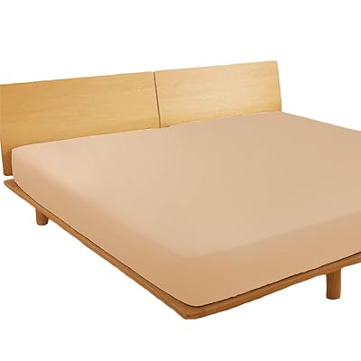 ボックスシーツ ファミリーロング 長さ210cm マチ30cm 幅240cm ベッドシーツ 綿100 マットレスカバー 全周ゴム 着脱簡単 BOXシーツ コットン 肌触り 洗える 抗菌防臭 防ダニ ベージュ