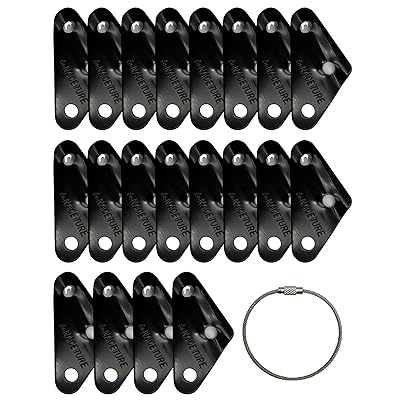 自在金具 三角 -アルミ合金ロープテンショナーキャンプテントガイラインコードアジャスターキャンプ用品、ハイキング、リュックサック用キャンプギア超軽量テントステークスガイラインテンショナーテントコード (三角-くろ20個入)