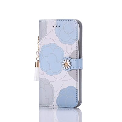 らくらくスマートフォンF-42Aカバー 手帳型 かわいい 花柄 真珠のタッセル 手作りF-01L/F-42A通用ケース らくらくF-42A手帳型ケース マグネット式 シンプル らくらくf-01lスマホケース 使いやすい レザー ストラップホール カー