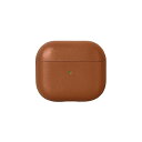 Leather Case Airpods Gen 3対応 - イタリア製本革レザーケース 全面保護カバー Qiワイヤレス充電対応 (Tan)