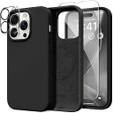 for iphone 14 pro maxケースシリコーン、magsafeと互換性があり、2倍のスクリーンプロテクター+ 2倍のカメラレンズプロテクター、液体シリコーンの耐衝撃保護iphone 14 promaxケース、ブラック