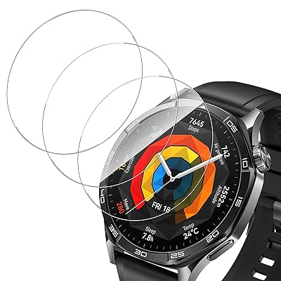 【3枚入り】For HUAWEI WATCH GT5 46mm フィルム 強化ガラス 高透過率 高タッチ感 保護フィルム 旭硝子素材 飛散防止 衝撃吸収 撥水撥油 指紋防止 自動吸着 気泡レス 貼り付け簡単 HUAWEI WATCH GT5 46m