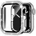 アップルウォッチ カバー40mm 41mm 42mm 44mm 45mm 46mm対応 アップルウォッチ 本体 ダブルダイヤモンド ガラスフィルム付 超薄型 PC+ガラス素材 高透過率apple watch カバーキズ防止 簡単に取り付け・取 全面保